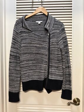 Coldwater Creek Black and Gray cardigan sweater with zipper